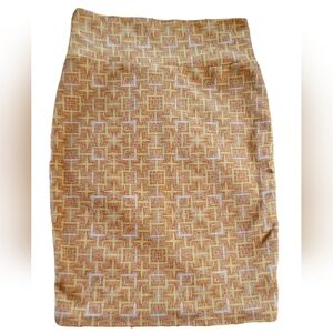 LuLaRoe Yellow and White Pencil Skirt